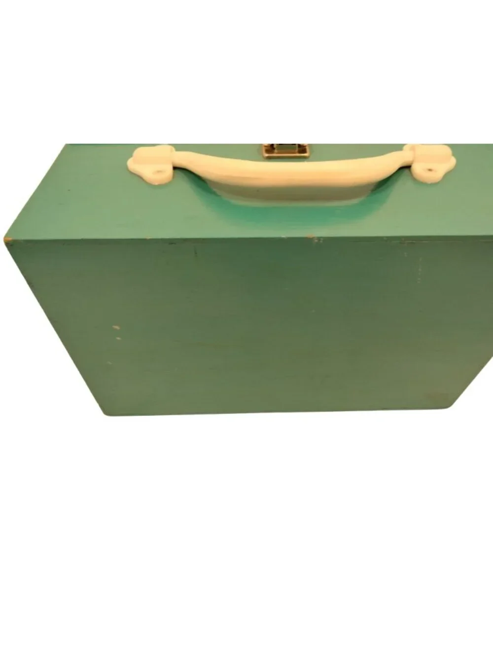 Hand Painted Wood Lunchbox Hippos Storage Box Africa Scene Handmade Blue 3D